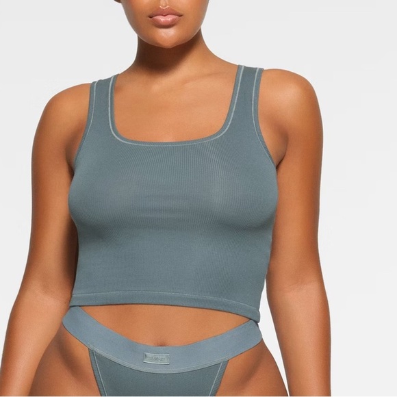 Skims Cotton Rib Boxer and Tank Set Size Large - Picture 2 of 9